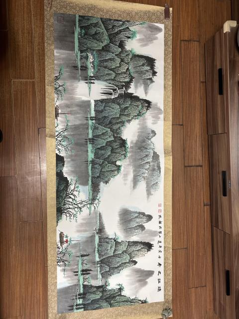 古玩字畫李山聚老師作品“漓江之春”拍賣,當前價格4500元