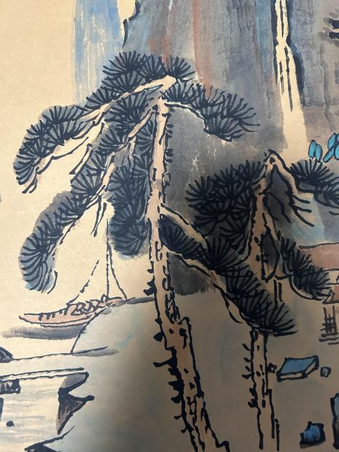 古玩字畫李山聚老師精品山水斗方拍賣，當前價格788元