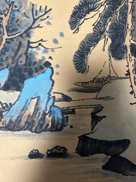 古玩字畫李山聚老師精品山水斗方拍賣，當前價格788元