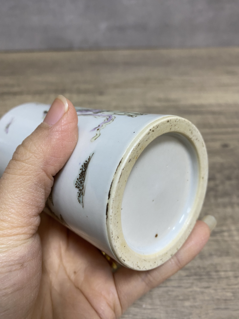 古玩陶瓷光緒仕女紋粉彩筆筒拍賣，當前價格2680元