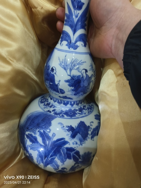 古玩陶瓷初看明崇禎青花人物故事圖葫蘆瓶拍賣(mài),當(dāng)前價(jià)格220000元