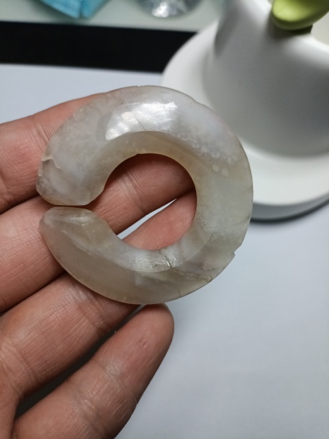古玩玉器文化期夏家店瑪瑙玦拍賣，當前價格6800元