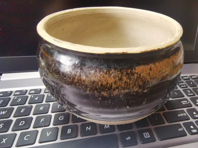 古玩陶瓷清代,黑釉窯變缽拍賣,當前價格888元
