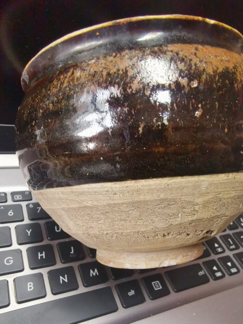 古玩陶瓷清代,黑釉窯變缽拍賣,當前價格888元
