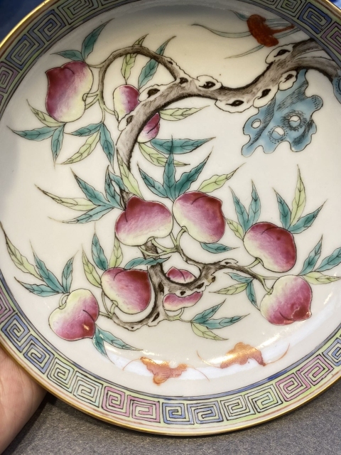 古玩陶瓷粉彩福壽紋盤一對，來源翟建民老師直播間拍賣，當前價格130000元