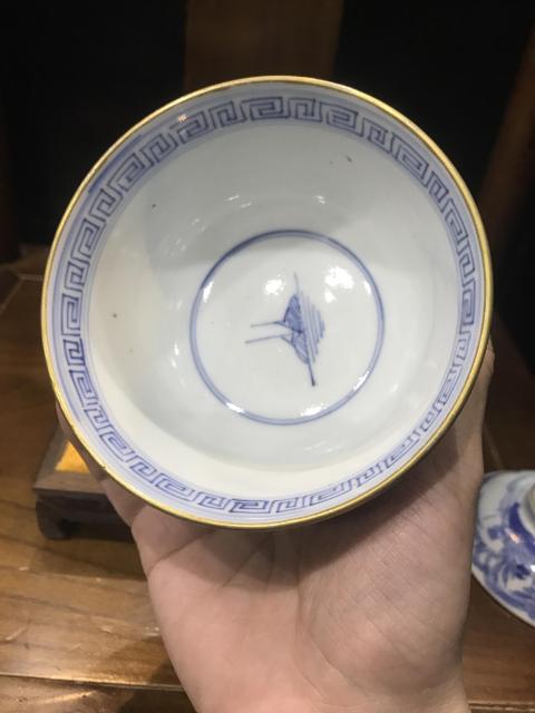 古玩陶瓷(新年放漏中)晚清-山水風景-青花蓋碗一對拍賣,當前價格774元