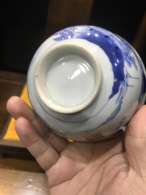 古玩陶瓷(新年放漏中)晚清-山水風景-青花蓋碗一對拍賣,當前價格774元