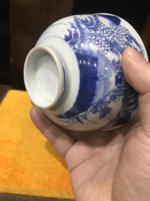 古玩陶瓷(新年放漏中)晚清-山水風景-青花蓋碗一對拍賣,當前價格774元