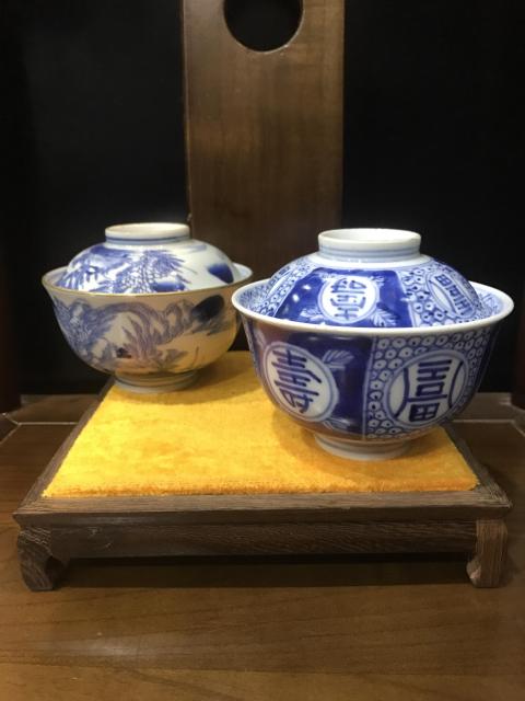 古玩陶瓷明治青花蓋碗2只拍賣，當前價格1980元