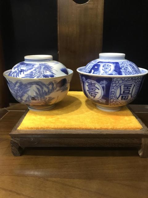 古玩陶瓷明治青花蓋碗2只拍賣，當前價格1980元