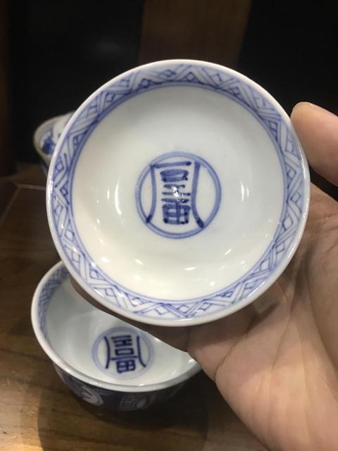 古玩陶瓷明治青花蓋碗2只拍賣，當前價格1980元