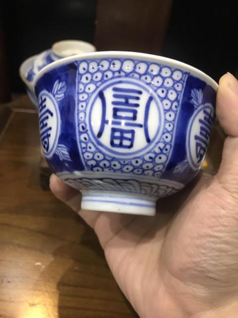 古玩陶瓷明治青花蓋碗2只拍賣，當前價格1980元