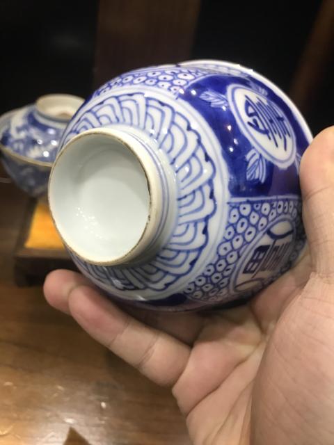 古玩陶瓷明治青花蓋碗2只拍賣，當前價格1980元