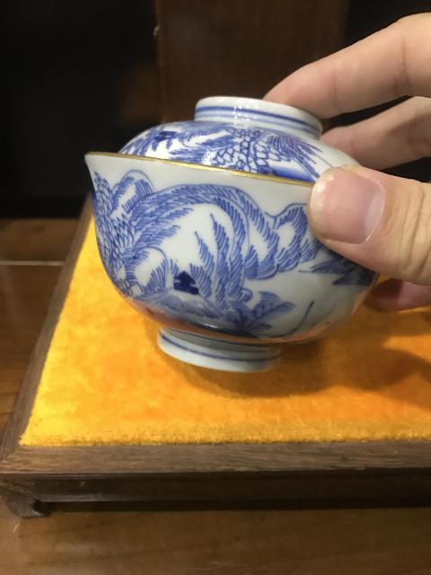 古玩陶瓷明治青花蓋碗2只拍賣，當前價格1980元