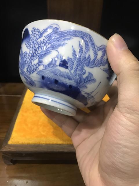 古玩陶瓷明治青花蓋碗2只拍賣，當前價格1980元