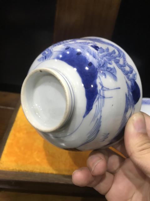 古玩陶瓷明治青花蓋碗2只拍賣，當前價格1980元