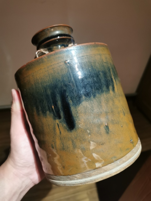 古玩陶瓷清初?窯變釉雙系瓶拍賣，當前價格999元