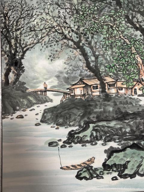 古玩字畫墨深老師寫意山水拍賣,當前價格658元