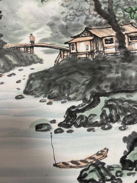 古玩字畫墨深老師寫意山水拍賣,當前價格658元