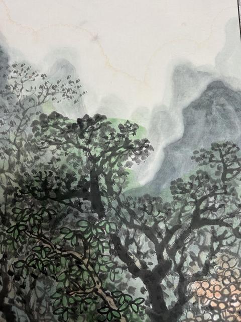古玩字畫墨深老師寫意山水拍賣,當前價格658元