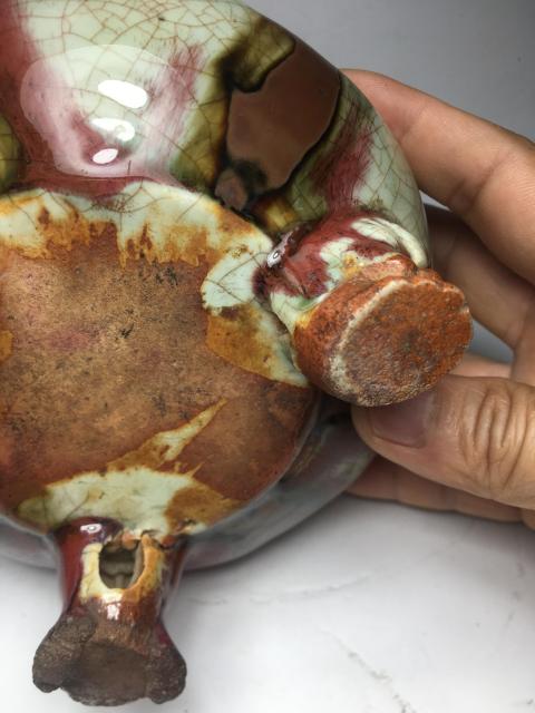 古玩陶瓷窯變釉三陽開泰三獸足香爐拍賣，當前價格8888元