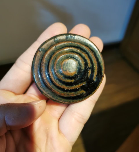 古玩陶瓷明代早期?黑釉帶蓋茶入拍賣,當前價格1350元