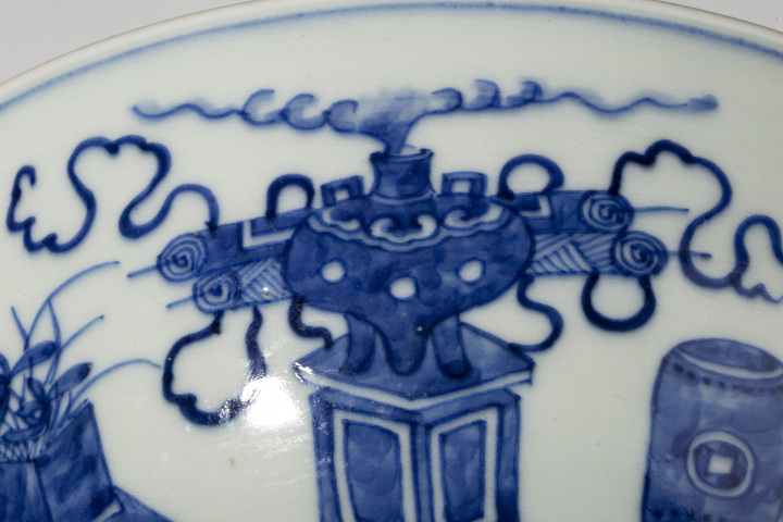 古玩陶瓷清晚·青花博古紋大碗拍賣,當前價格3500元