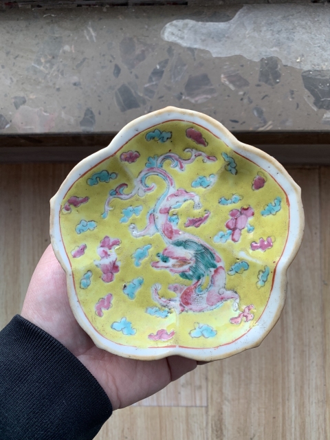 古玩陶瓷龍紋粉彩盤拍賣,當前價格100元