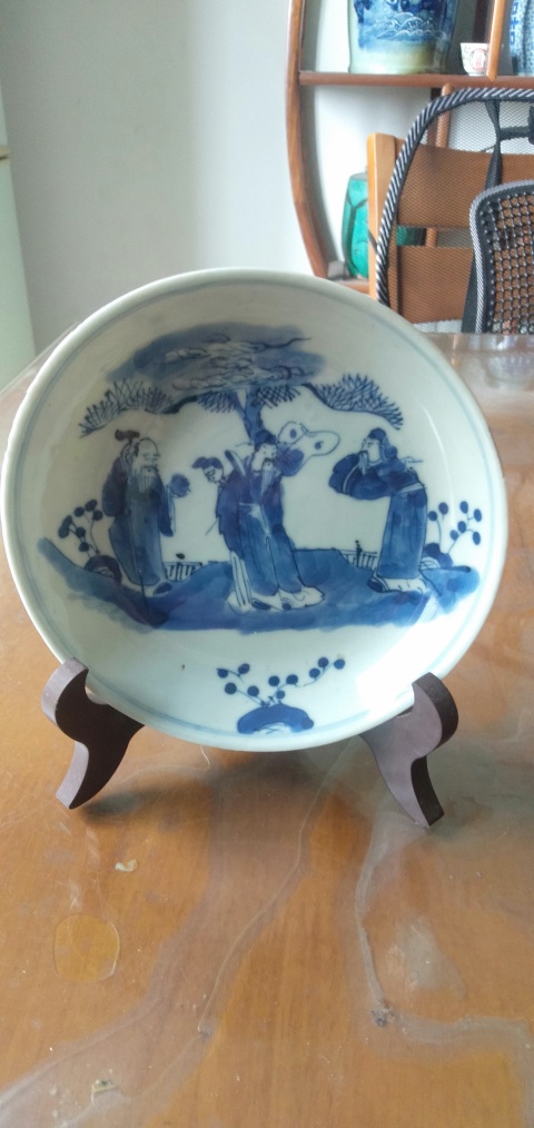 古玩陶瓷三星高照圖盤拍賣，當前價格880元