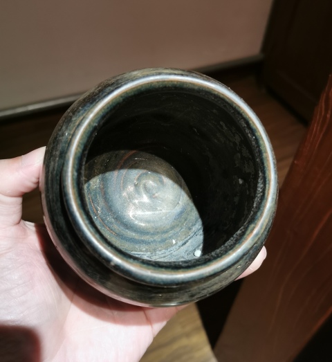 古玩陶瓷元末明初?黑釉窯變茶入拍賣，當(dāng)前價格1500元