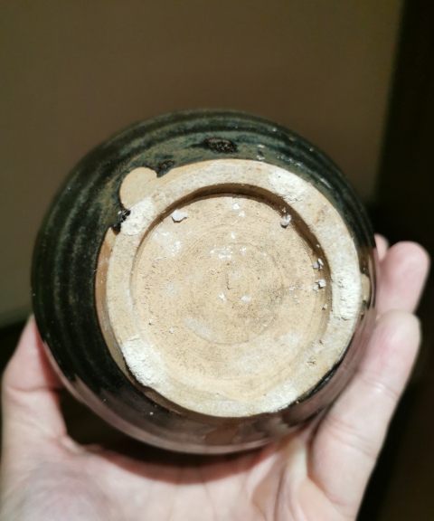 古玩陶瓷元末明初?黑釉窯變茶入拍賣，當(dāng)前價格1500元