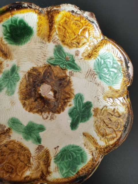 古玩陶瓷遼三彩葵口盤拍賣，當前價格7500元