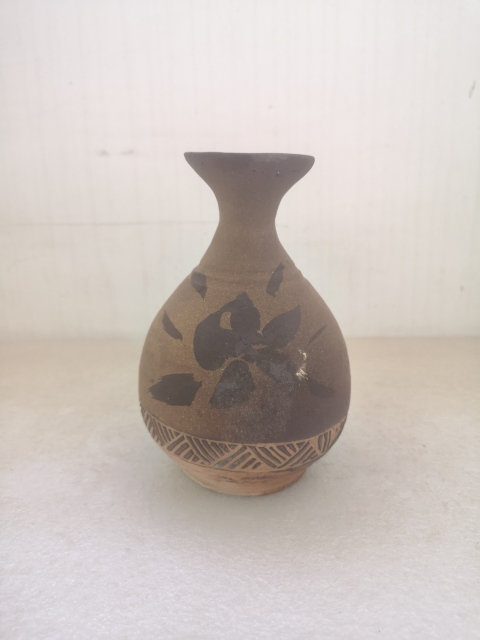 古玩陶瓷明末清初褐釉玉壺春瓶拍賣,當前價格850元