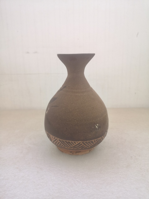 古玩陶瓷明末清初褐釉玉壺春瓶拍賣,當前價格850元