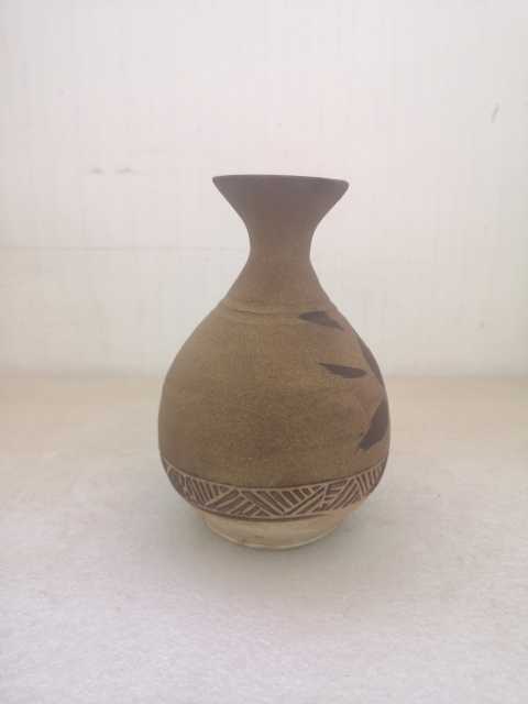 古玩陶瓷明末清初褐釉玉壺春瓶拍賣,當前價格850元
