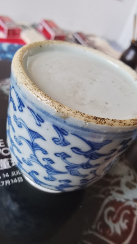 古玩陶瓷清中期青花水盂拍賣,當前價格1580元