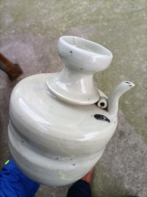 古玩陶瓷明末?青白釉花澆拍賣，當前價格1777元
