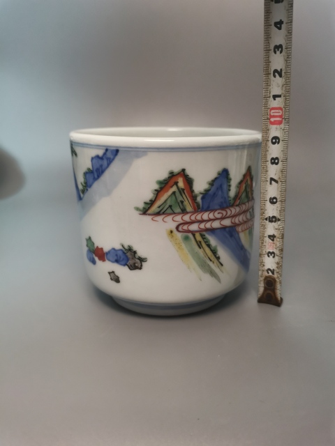 古玩陶瓷晚清民國(guó)青花五彩高士童子爐拍賣,當(dāng)前價(jià)格750元