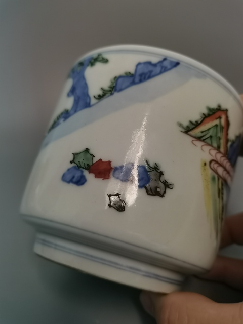 古玩陶瓷晚清民國(guó)青花五彩高士童子爐拍賣,當(dāng)前價(jià)格750元