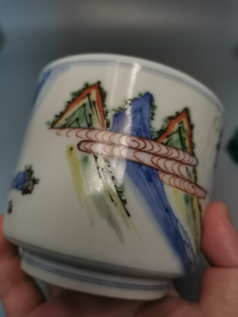古玩陶瓷晚清民國(guó)青花五彩高士童子爐拍賣,當(dāng)前價(jià)格750元