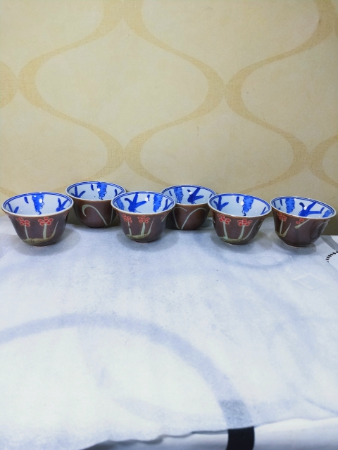 古玩陶瓷外紫金釉內(nèi)青花魚藻紋杯拍賣,當(dāng)前價格299元