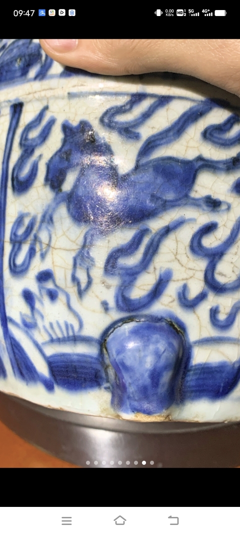 古玩陶瓷馬紋青花香爐拍賣,當(dāng)前價(jià)格7800元