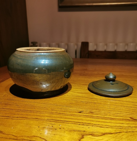 古玩陶瓷明末清初?黑褐釉蓋罐拍賣,當前價格1450元