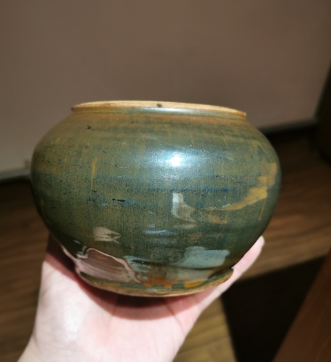 古玩陶瓷明末清初?黑褐釉蓋罐拍賣,當前價格1450元