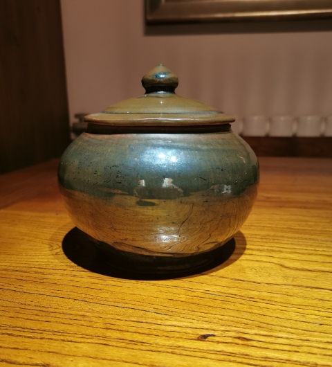 古玩陶瓷明末清初?黑褐釉蓋罐拍賣,當前價格1450元