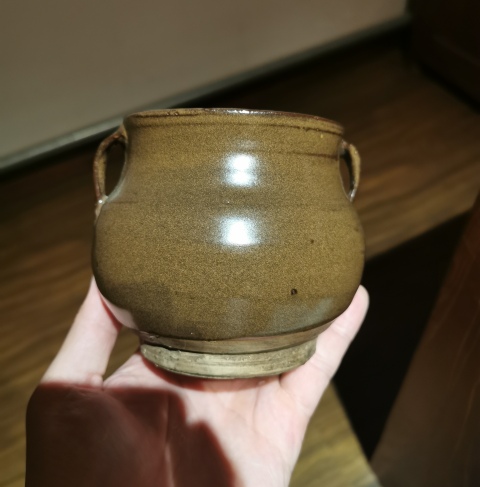 古玩陶瓷清早期?茶葉末釉雙系罐拍賣,當前價格1700元