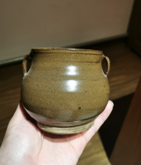 古玩陶瓷清早期?茶葉末釉雙系罐拍賣,當前價格1700元