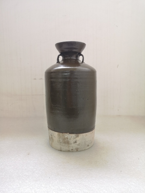 古玩陶瓷磁州窯茶葉末釉雙系盤口瓶拍賣,當(dāng)前價格580元