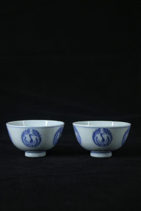 古玩陶瓷民國(guó)·青花團(tuán)鶴茶杯一對(duì)拍賣(mài),當(dāng)前價(jià)格268元