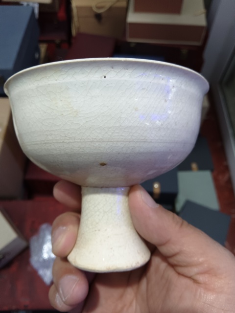 古玩陶瓷元代·福建窯青白釉高足杯真品鑒賞圖